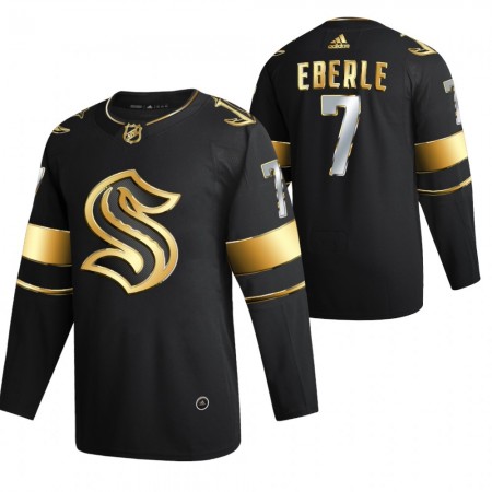 Seattle Kraken Jordan Eberle 7 2021-22 Zwart Golden Edition Authentic Shirt - Mannen